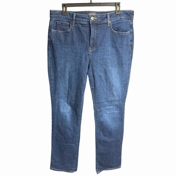 NYDJ Not Your Caught Jeans Marilyn Straight 14 High Rise Blue Women's Classic - Picture 1 of 11